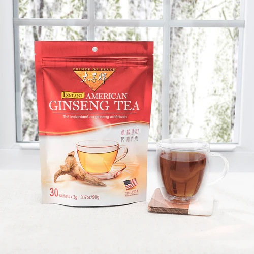 American Ginseng Instant Tea, Premium Wisconsin Herbal Tea Bags for Energy, Focus & Wellness
