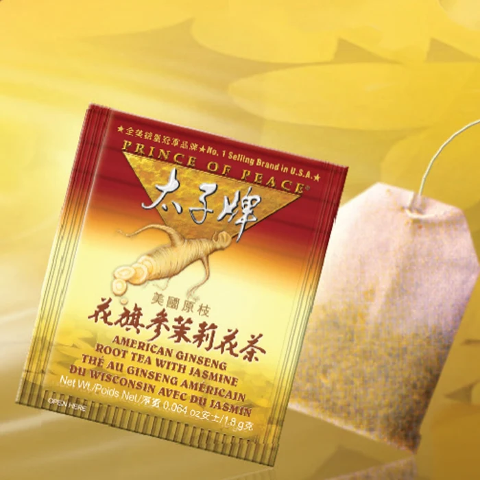Prince of Peace American Ginseng Root Tea with Jasmine, 60 Tea Bags, Twin Pack