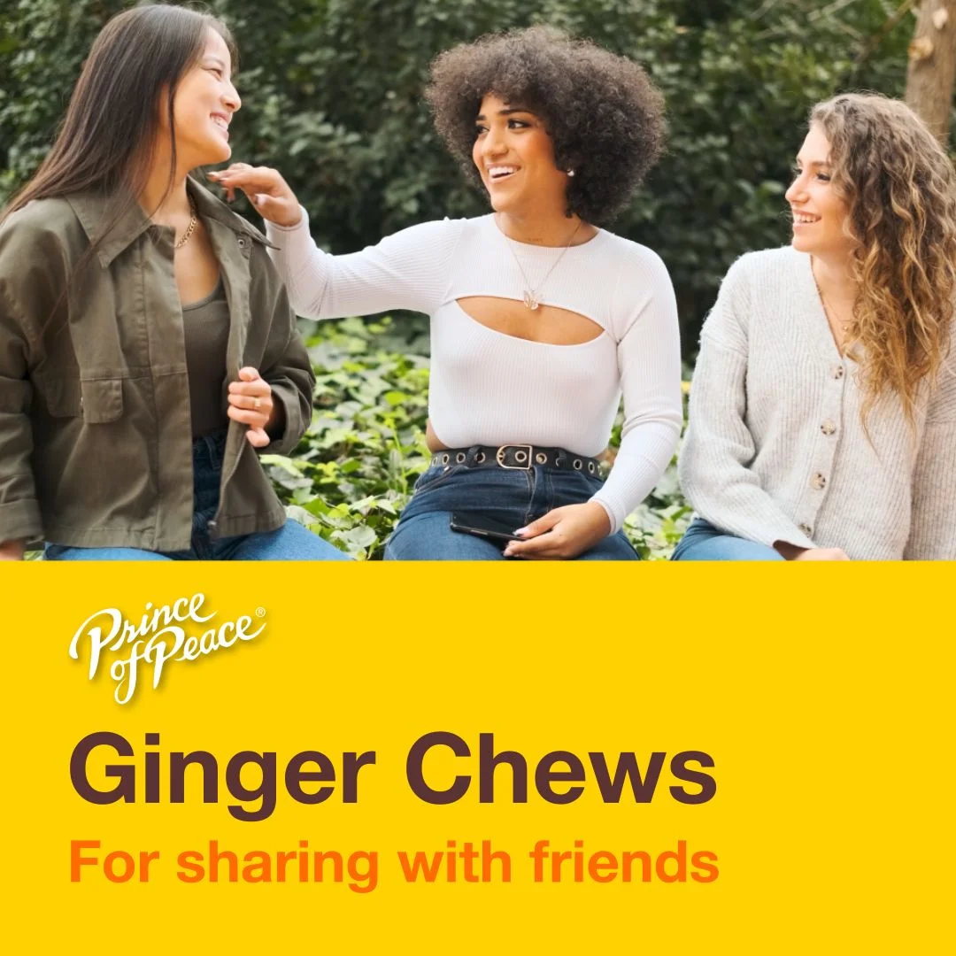 Ginger Chews 4 oz – 7 Flavors | Original, Lemon, Orange, Mango, Lychee, Coconut & Cola | Prince of Peace