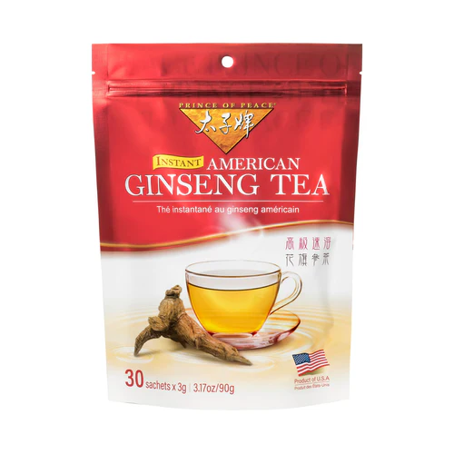 American Ginseng Instant Tea, Premium Wisconsin Herbal Tea Bags for Energy, Focus & Wellness