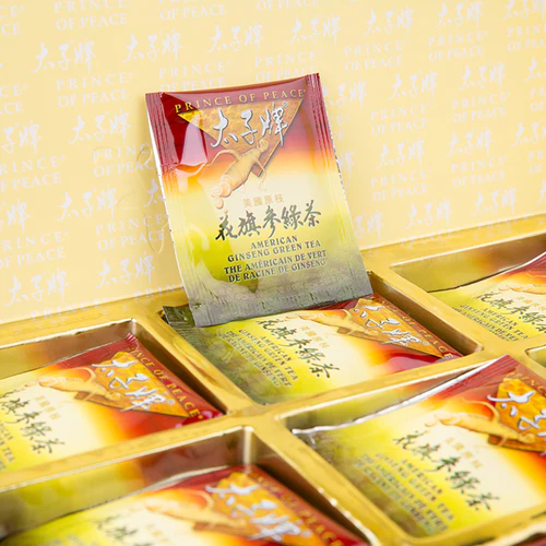 GINGINGOOD American Wisconsin Ginseng Green Tea, Natural Herbal Tea Bags, 30 satches-Prince of Peace Brand