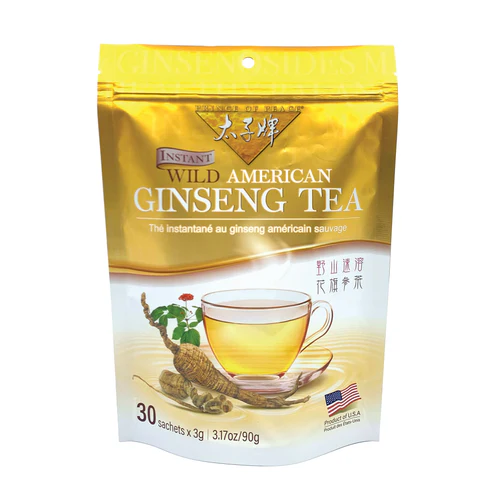 Wild American Ginseng Instant Tea Bags – 100% Wisconsin Ginseng for Daily Energy, Focus & Wellness, 30 Sachets