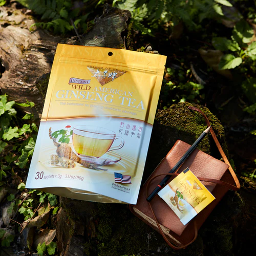 Wild Wisconsin American Ginseng Instant Tea Bags,30 Sachets