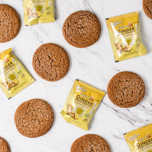 GinGinGood Ginger Honey Crystals - Authentic Ginger Tea Bags by Prince of Peace (Honey, Lemon, Matcha Flavors)