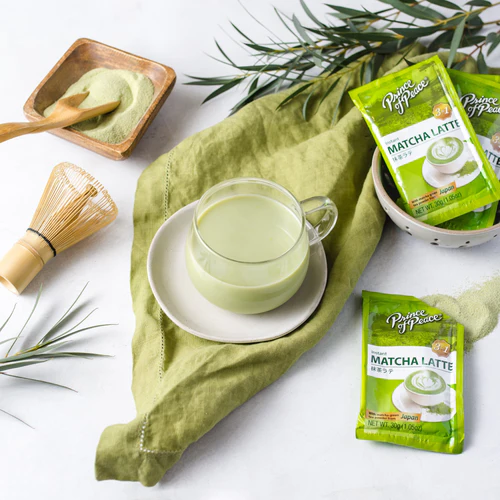 Instant Matcha Green Tea Latte, Rich & Creamy Tea, 3 in 1 Functional Drink, 12 sachets