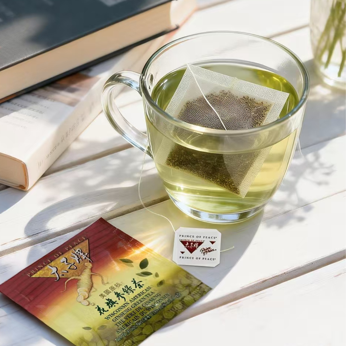 American Wisconsin Ginseng Green Tea, 30 satches Tea Bags - Prince of Peace Brand