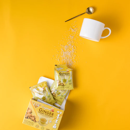 GinGinGood Ginger Honey Crystals - Authentic Ginger Tea Bags by Prince of Peace (Honey, Lemon, Matcha Flavors)