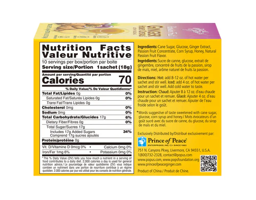 GinGinGood Plum Ginger Honey Crystals & Passion Fruit Tea – Caffeine-Free, Easy to Make, Pure & Tasty Flavors, No Caffeine Crystals Ginger