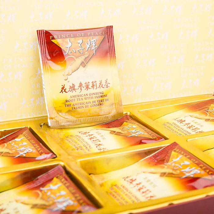 Prince of Peace American Ginseng Root Tea with Jasmine, 60 Tea Bags, Twin Pack