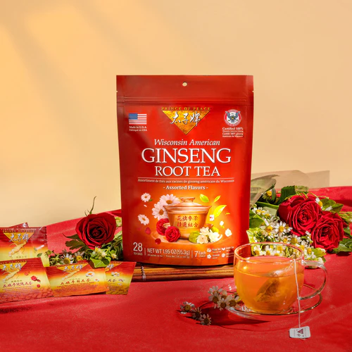 Wisconsin Ginseng Tea – 4 Flavors, 28 Tea Bags