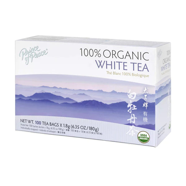 Premium Organic White Tea – 100 Bags | Antioxidant-Rich for Healthy Living Stress Relief