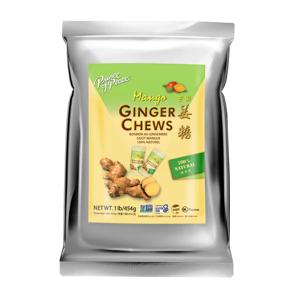 GinGinGood Ginger Chews 4 Flavors – 1 LB | Original, Lemon, Lychee, and Mango Ginger for Digestive Health & Natural Energy