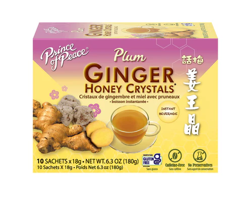 GinGinGood Plum Ginger Honey Crystals & Passion Fruit Tea – Caffeine-Free, Easy to Make, Pure & Tasty Flavors, No Caffeine Crystals Ginger