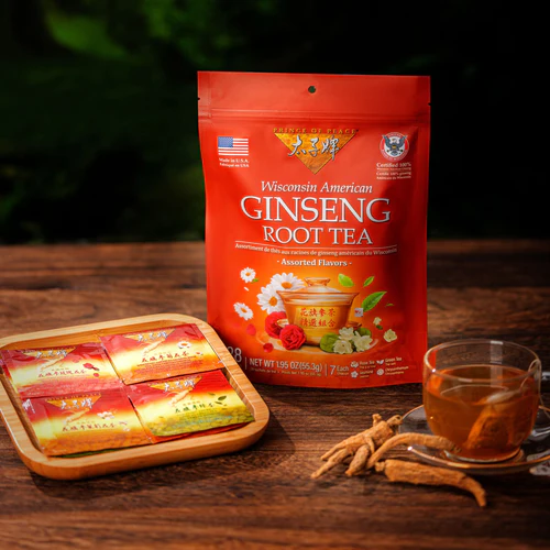 Organic Wisconsin Ginseng Tea – 4 Flavors, 28 Bags | All-Natural & Vegan
