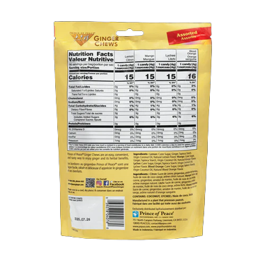 Assorted Ginger Chews, 4 Flavors Ginger Candy, 8 oz - Prince of Peace
