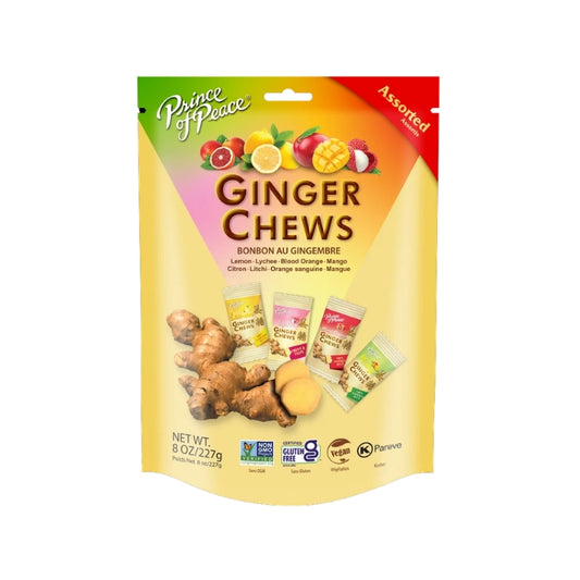 Assorted Ginger Chews, 4 Flavors Ginger Candy, 8 oz - Prince of Peace