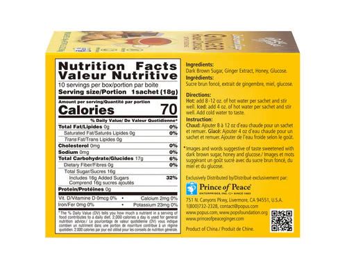 Ginger Honey Crystals (Black Sugar & Dong Quai Red Date) - Instant Ginger Tea Bags by Prince of Peace