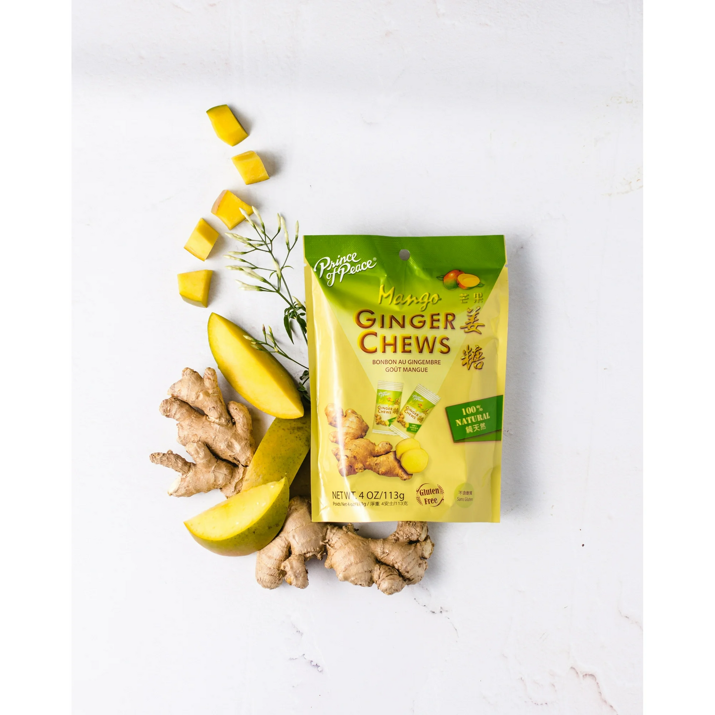 Pineapple Coconut Ginger Chews, 4oz (113g) Bag