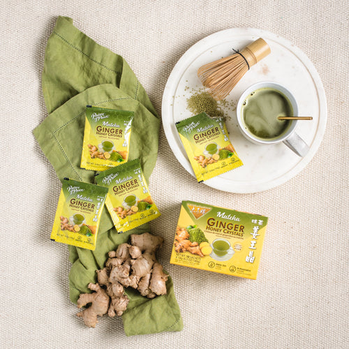 GinGinGood Ginger Honey Crystals - Authentic Ginger Tea Bags by Prince of Peace (Honey, Lemon, Matcha Flavors)