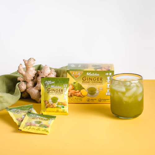 GinGinGood Ginger Honey Crystals - Authentic Ginger Tea Bags by Prince of Peace (Honey, Lemon, Matcha Flavors)
