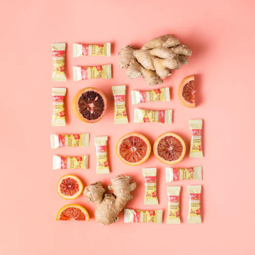 GINGINGOOD Original Ginger Chews – 6 Natural Flavors (Lychee, Mango, Orange, Pineapple Coconut) | Healthy Ginger Benefits Snack | Authentic, All-Natural Ingredients