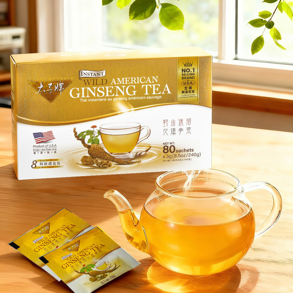 American Ginseng Wild Root Tea, 80 Sachets in Gift Box