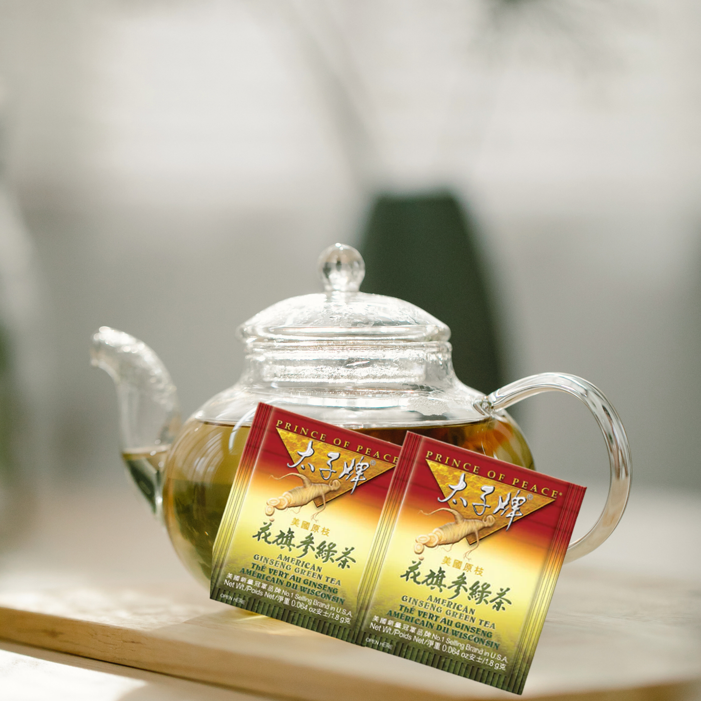 American Wisconsin Ginseng Green Tea, 30 satches Tea Bags - Prince of Peace Brand