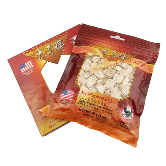 Premium Wisconsin Ginseng Root Slices, Natural Benefits Ginseng, 3 oz Bag