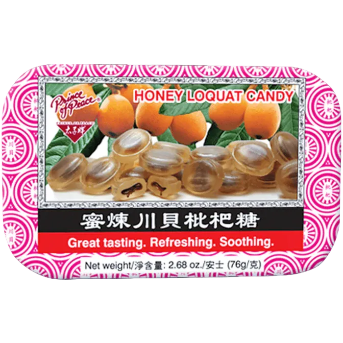 Honey Loquat Candy – Mint & Pear Flavor, 76g & 148g | Prince of Peace