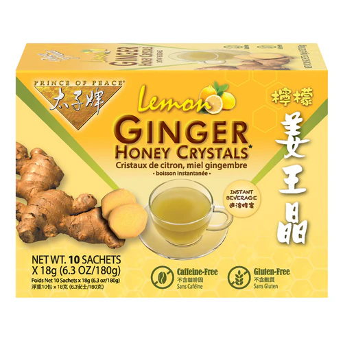 GinGinGood Ginger Honey Crystals - Authentic Ginger Tea Bags by Prince of Peace (Honey, Lemon, Matcha Flavors)