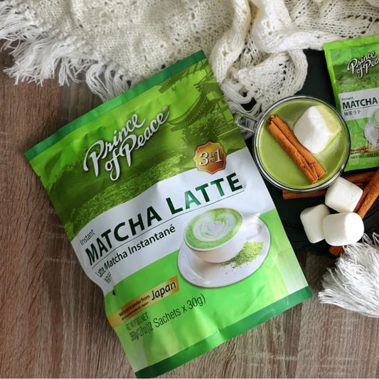 Instant Matcha Green Tea Latte, Rich & Creamy Tea, 3 in 1 Functional Drink, 12 sachets