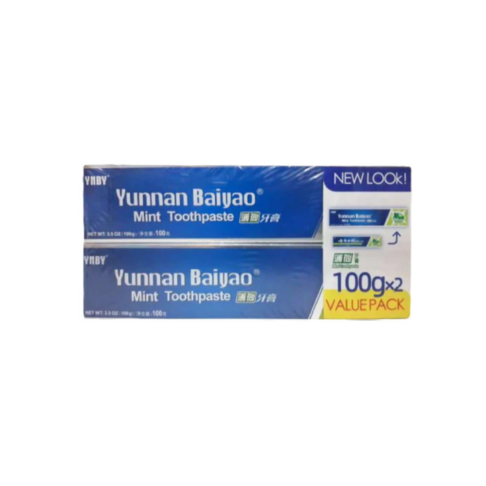 Yunnan Baiyao Toothpaste – Whitening, Probiotic & Mint, 100g x2 Twin Pack