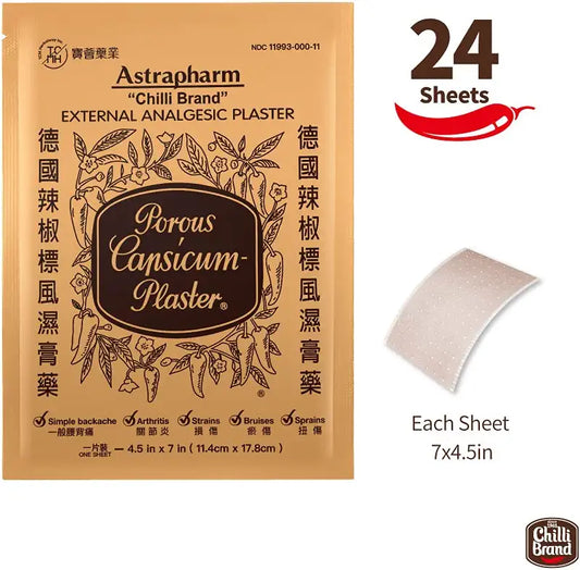 Chilli Brand Capsicum Pain Relief Plaster – Natural Muscle & Joint Pain Relief